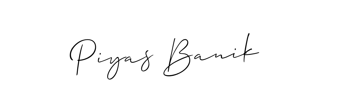 Also You can easily find your signature by using the search form. We will create Piyas Banik name handwritten signature images for you free of cost using Allison_Script sign style. Piyas Banik signature style 2 images and pictures png