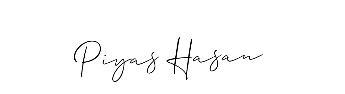 How to make Piyas Hasan signature? Allison_Script is a professional autograph style. Create handwritten signature for Piyas Hasan name. Piyas Hasan signature style 2 images and pictures png