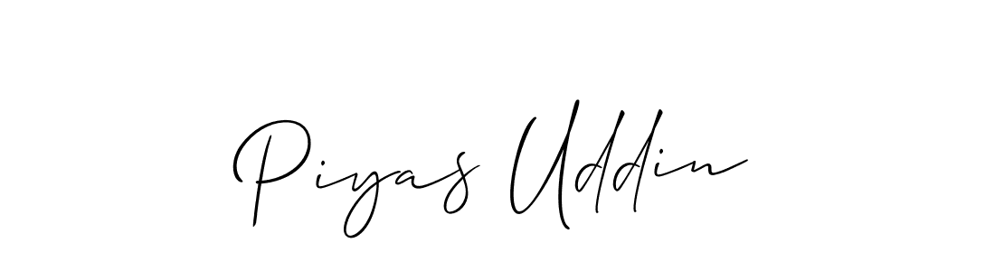 Similarly Allison_Script is the best handwritten signature design. Signature creator online .You can use it as an online autograph creator for name Piyas Uddin. Piyas Uddin signature style 2 images and pictures png