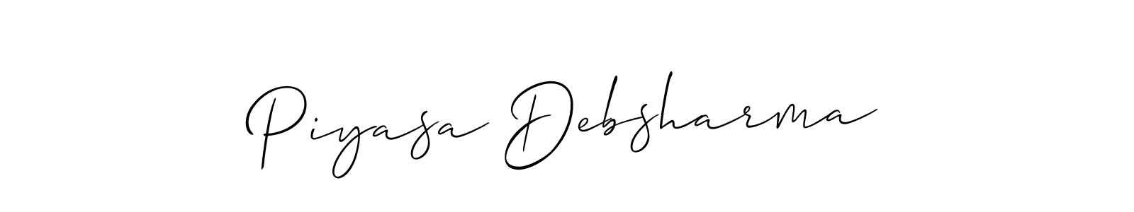 How to Draw Piyasa Debsharma signature style? Allison_Script is a latest design signature styles for name Piyasa Debsharma. Piyasa Debsharma signature style 2 images and pictures png