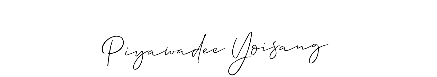 Similarly Allison_Script is the best handwritten signature design. Signature creator online .You can use it as an online autograph creator for name Piyawadee Yoisang. Piyawadee Yoisang signature style 2 images and pictures png