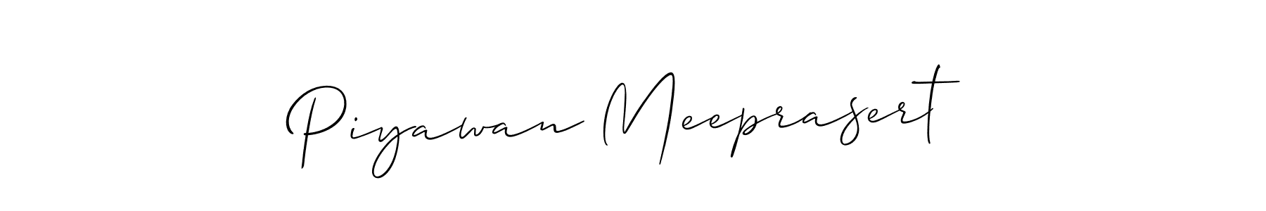 Create a beautiful signature design for name Piyawan Meeprasert. With this signature (Allison_Script) fonts, you can make a handwritten signature for free. Piyawan Meeprasert signature style 2 images and pictures png