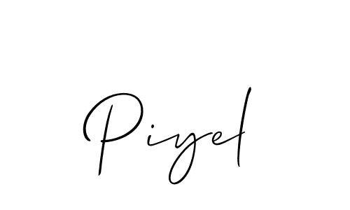 Create a beautiful signature design for name Piyel. With this signature (Allison_Script) fonts, you can make a handwritten signature for free. Piyel signature style 2 images and pictures png