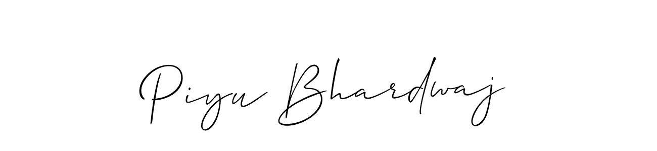 You should practise on your own different ways (Allison_Script) to write your name (Piyu Bhardwaj) in signature. don't let someone else do it for you. Piyu Bhardwaj signature style 2 images and pictures png