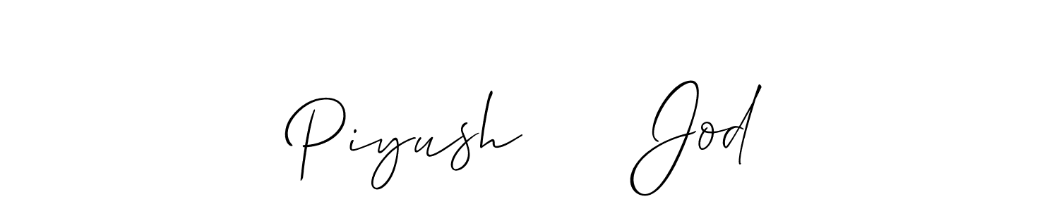 How to make Piyush      Jod name signature. Use Allison_Script style for creating short signs online. This is the latest handwritten sign. Piyush      Jod signature style 2 images and pictures png