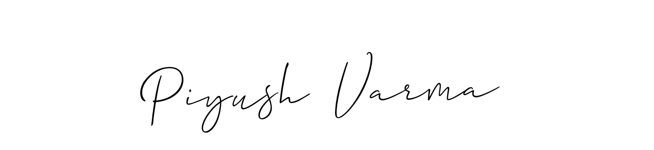 How to make Piyush  Varma name signature. Use Allison_Script style for creating short signs online. This is the latest handwritten sign. Piyush  Varma signature style 2 images and pictures png