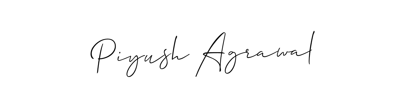 Also You can easily find your signature by using the search form. We will create Piyush Agrawal name handwritten signature images for you free of cost using Allison_Script sign style. Piyush Agrawal signature style 2 images and pictures png