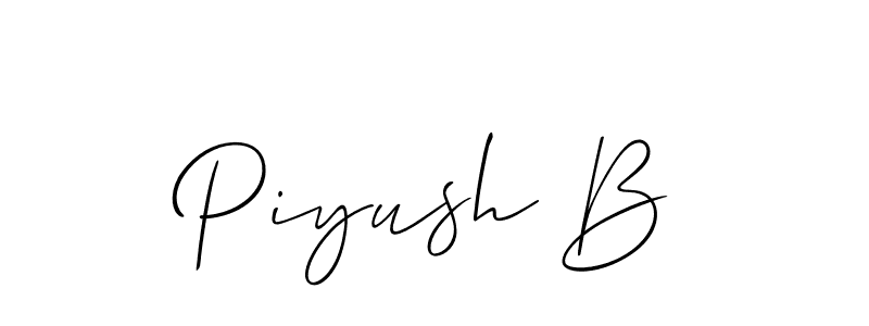 Design your own signature with our free online signature maker. With this signature software, you can create a handwritten (Allison_Script) signature for name Piyush B. Piyush B signature style 2 images and pictures png