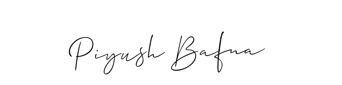 Use a signature maker to create a handwritten signature online. With this signature software, you can design (Allison_Script) your own signature for name Piyush Bafna. Piyush Bafna signature style 2 images and pictures png