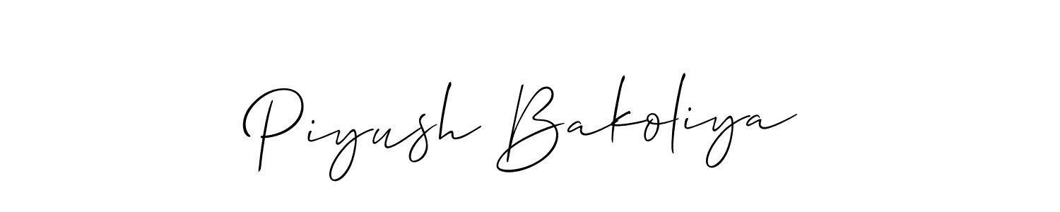 Also You can easily find your signature by using the search form. We will create Piyush Bakoliya name handwritten signature images for you free of cost using Allison_Script sign style. Piyush Bakoliya signature style 2 images and pictures png