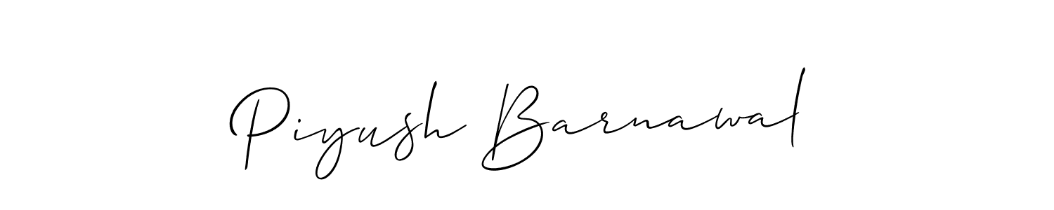 Use a signature maker to create a handwritten signature online. With this signature software, you can design (Allison_Script) your own signature for name Piyush Barnawal. Piyush Barnawal signature style 2 images and pictures png