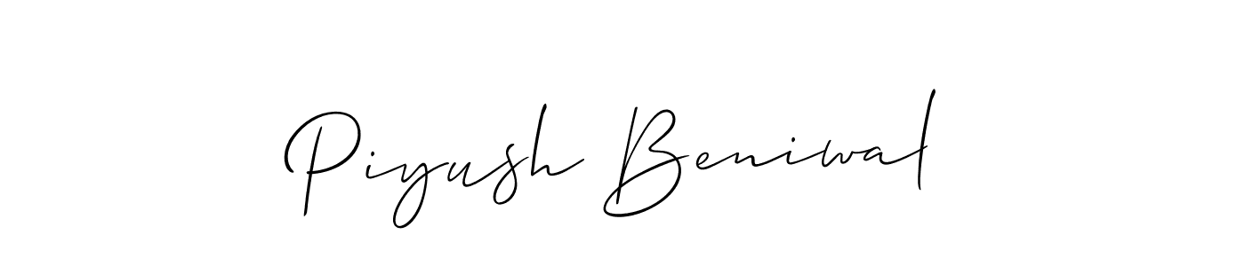 Also You can easily find your signature by using the search form. We will create Piyush Beniwal name handwritten signature images for you free of cost using Allison_Script sign style. Piyush Beniwal signature style 2 images and pictures png