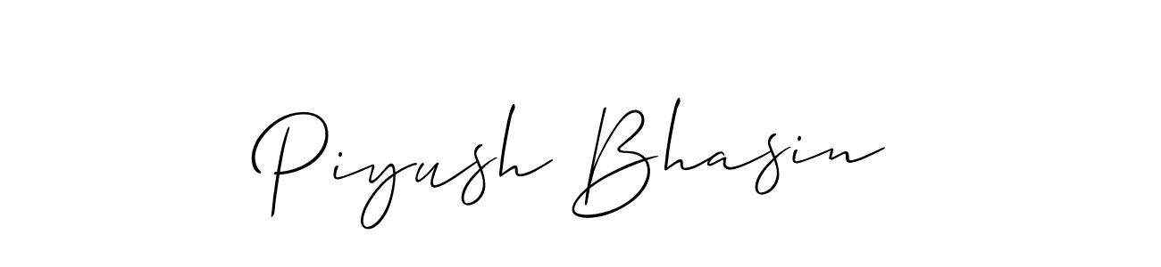 Create a beautiful signature design for name Piyush Bhasin. With this signature (Allison_Script) fonts, you can make a handwritten signature for free. Piyush Bhasin signature style 2 images and pictures png