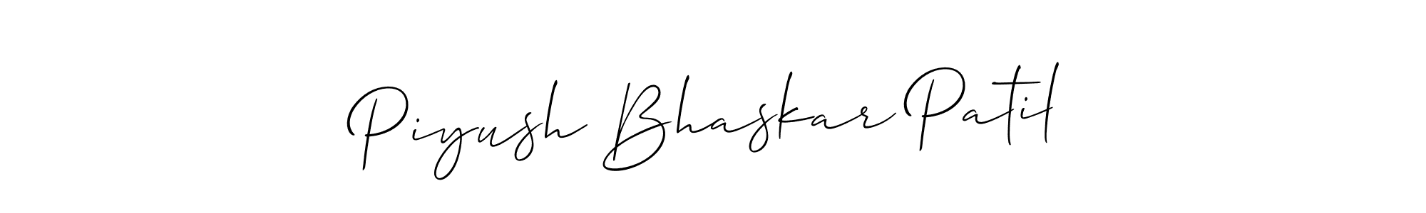The best way (Allison_Script) to make a short signature is to pick only two or three words in your name. The name Piyush Bhaskar Patil include a total of six letters. For converting this name. Piyush Bhaskar Patil signature style 2 images and pictures png