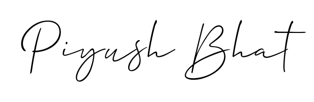 Download transparent PNG signature for name Piyush Bhat styled with Allison_Script font. Ready to paste directly into PDF and Word agreements. Piyush Bhat signature style 2 images and pictures png