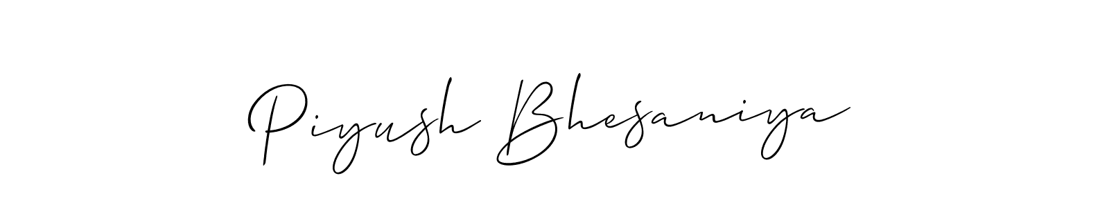 Create a beautiful signature design for name Piyush Bhesaniya. With this signature (Allison_Script) fonts, you can make a handwritten signature for free. Piyush Bhesaniya signature style 2 images and pictures png