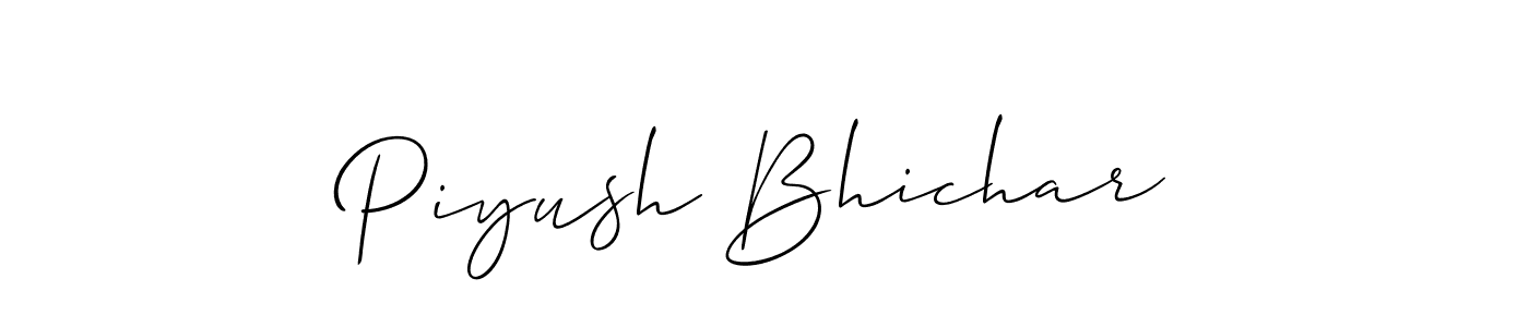 It looks lik you need a new signature style for name Piyush Bhichar. Design unique handwritten (Allison_Script) signature with our free signature maker in just a few clicks. Piyush Bhichar signature style 2 images and pictures png