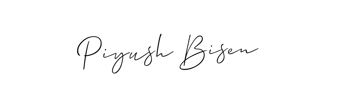 How to make Piyush Bisen signature? Allison_Script is a professional autograph style. Create handwritten signature for Piyush Bisen name. Piyush Bisen signature style 2 images and pictures png