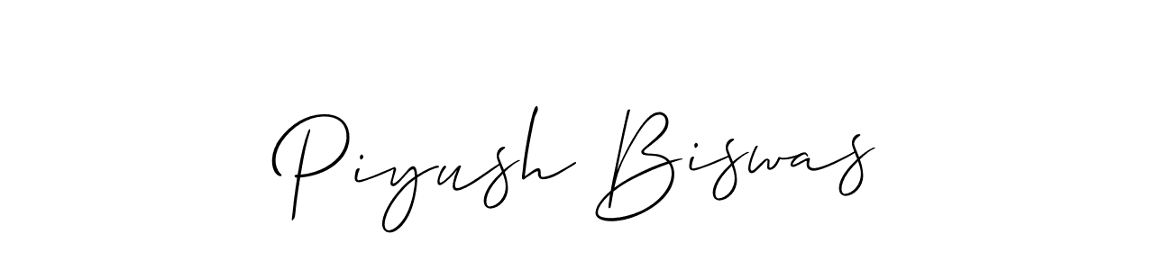 How to make Piyush Biswas name signature. Use Allison_Script style for creating short signs online. This is the latest handwritten sign. Piyush Biswas signature style 2 images and pictures png