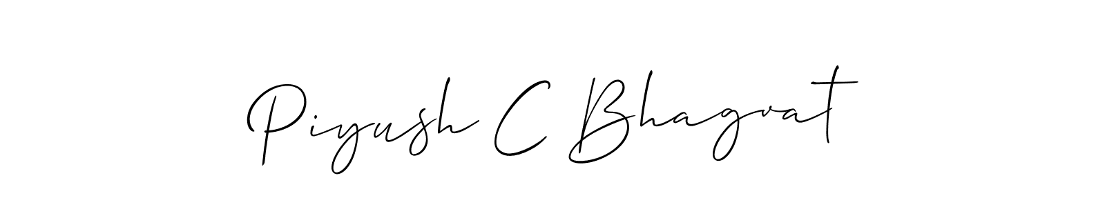 Piyush C Bhagvat stylish signature style. Best Handwritten Sign (Allison_Script) for my name. Handwritten Signature Collection Ideas for my name Piyush C Bhagvat. Piyush C Bhagvat signature style 2 images and pictures png