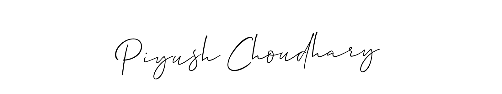How to make Piyush Choudhary signature? Allison_Script is a professional autograph style. Create handwritten signature for Piyush Choudhary name. Piyush Choudhary signature style 2 images and pictures png