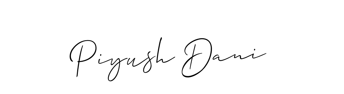 Use a signature maker to create a handwritten signature online. With this signature software, you can design (Allison_Script) your own signature for name Piyush Dani. Piyush Dani signature style 2 images and pictures png