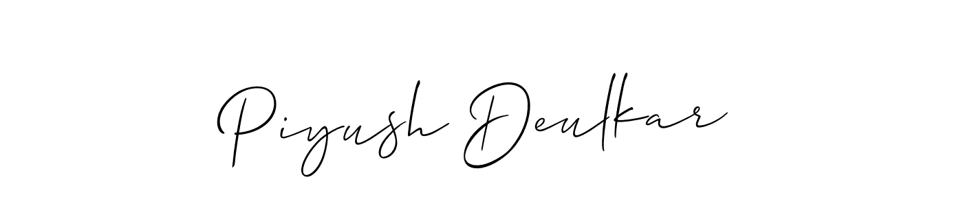 See photos of Piyush Deulkar official signature by Spectra . Check more albums & portfolios. Read reviews & check more about Allison_Script font. Piyush Deulkar signature style 2 images and pictures png