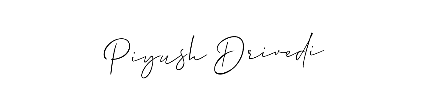 Also we have Piyush Drivedi name is the best signature style. Create professional handwritten signature collection using Allison_Script autograph style. Piyush Drivedi signature style 2 images and pictures png