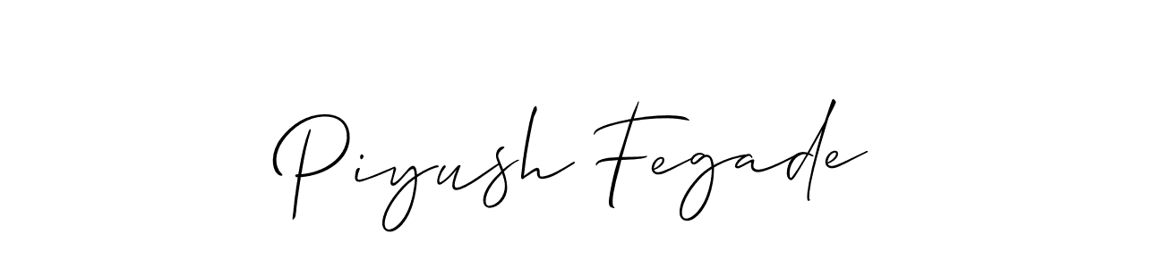 Create a beautiful signature design for name Piyush Fegade. With this signature (Allison_Script) fonts, you can make a handwritten signature for free. Piyush Fegade signature style 2 images and pictures png