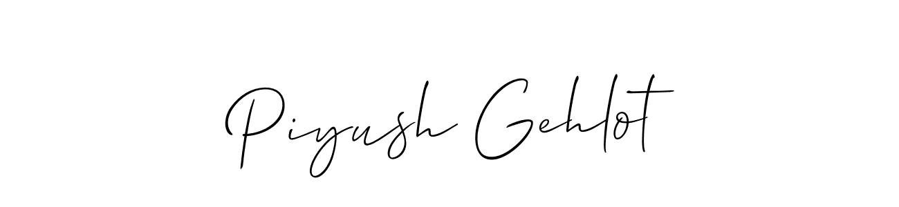 Similarly Allison_Script is the best handwritten signature design. Signature creator online .You can use it as an online autograph creator for name Piyush Gehlot. Piyush Gehlot signature style 2 images and pictures png