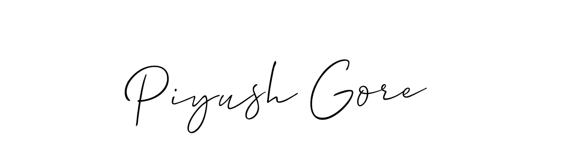 Use a signature maker to create a handwritten signature online. With this signature software, you can design (Allison_Script) your own signature for name Piyush Gore. Piyush Gore signature style 2 images and pictures png
