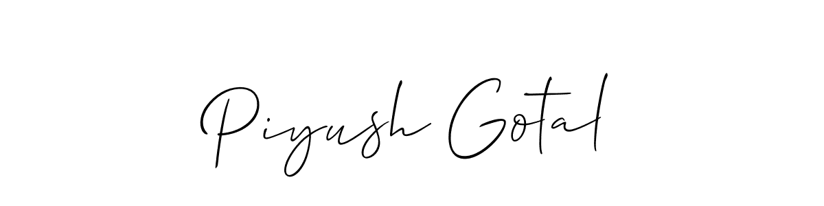 Also You can easily find your signature by using the search form. We will create Piyush Gotal name handwritten signature images for you free of cost using Allison_Script sign style. Piyush Gotal signature style 2 images and pictures png