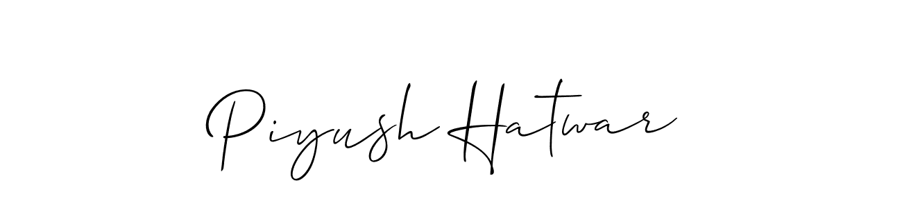 Also You can easily find your signature by using the search form. We will create Piyush Hatwar name handwritten signature images for you free of cost using Allison_Script sign style. Piyush Hatwar signature style 2 images and pictures png
