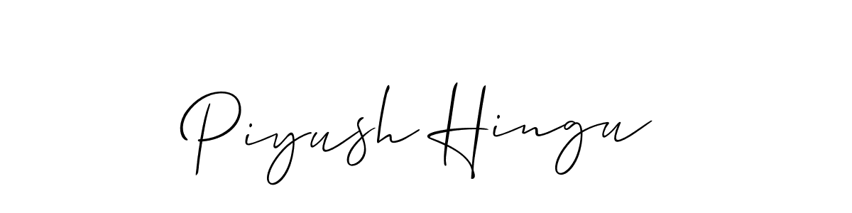 The best way (Allison_Script) to make a short signature is to pick only two or three words in your name. The name Piyush Hingu include a total of six letters. For converting this name. Piyush Hingu signature style 2 images and pictures png