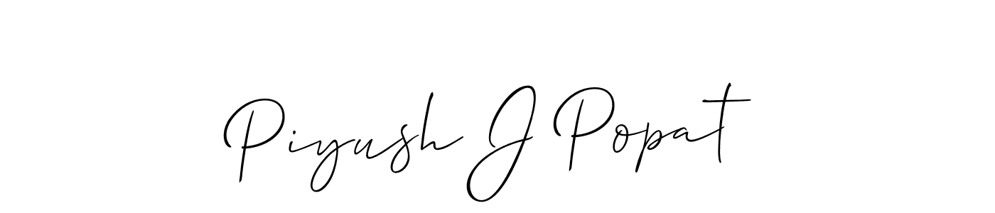 if you are searching for the best signature style for your name Piyush J Popat. so please give up your signature search. here we have designed multiple signature styles  using Allison_Script. Piyush J Popat signature style 2 images and pictures png