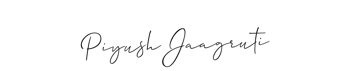 Piyush Jaagruti stylish signature style. Best Handwritten Sign (Allison_Script) for my name. Handwritten Signature Collection Ideas for my name Piyush Jaagruti. Piyush Jaagruti signature style 2 images and pictures png