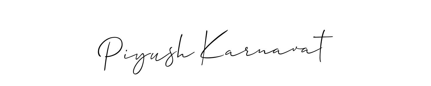 How to Draw Piyush Karnavat signature style? Allison_Script is a latest design signature styles for name Piyush Karnavat. Piyush Karnavat signature style 2 images and pictures png