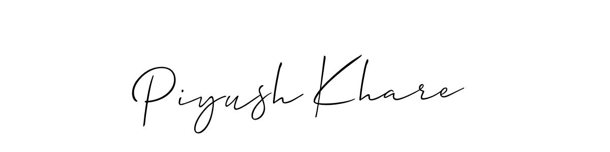 How to make Piyush Khare name signature. Use Allison_Script style for creating short signs online. This is the latest handwritten sign. Piyush Khare signature style 2 images and pictures png