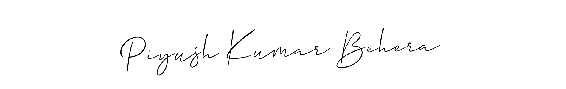 Piyush Kumar Behera stylish signature style. Best Handwritten Sign (Allison_Script) for my name. Handwritten Signature Collection Ideas for my name Piyush Kumar Behera. Piyush Kumar Behera signature style 2 images and pictures png