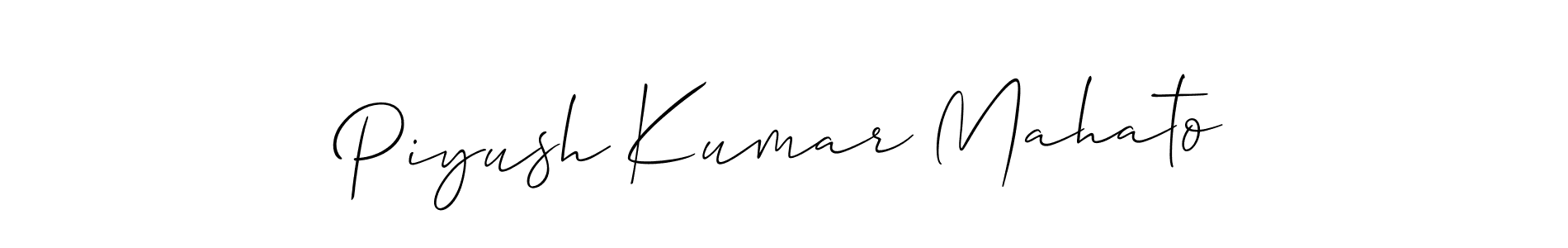 Use a signature maker to create a handwritten signature online. With this signature software, you can design (Allison_Script) your own signature for name Piyush Kumar Mahato. Piyush Kumar Mahato signature style 2 images and pictures png