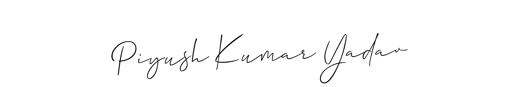 How to make Piyush Kumar Yadav signature? Allison_Script is a professional autograph style. Create handwritten signature for Piyush Kumar Yadav name. Piyush Kumar Yadav signature style 2 images and pictures png