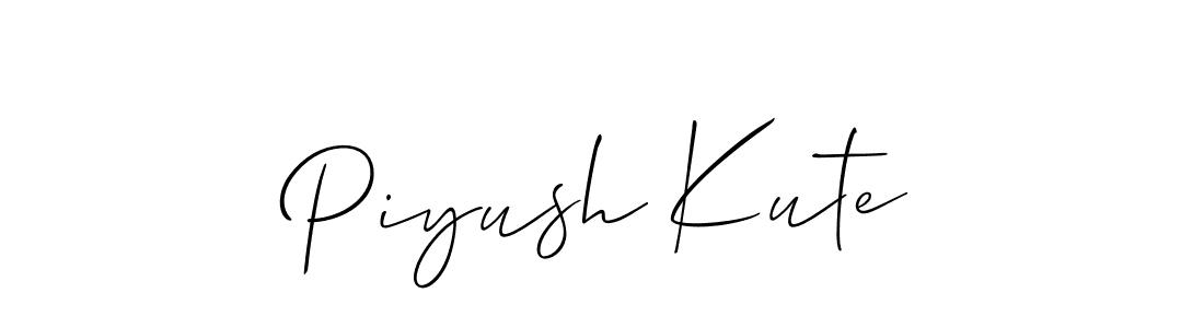 Make a beautiful signature design for name Piyush Kute. Use this online signature maker to create a handwritten signature for free. Piyush Kute signature style 2 images and pictures png