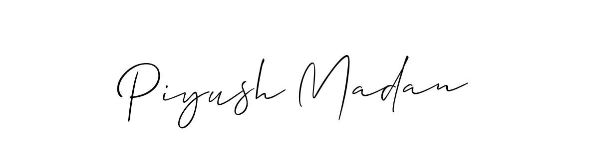 Also You can easily find your signature by using the search form. We will create Piyush Madan name handwritten signature images for you free of cost using Allison_Script sign style. Piyush Madan signature style 2 images and pictures png