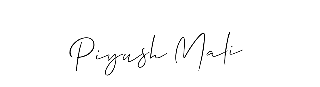 How to make Piyush Mali signature? Allison_Script is a professional autograph style. Create handwritten signature for Piyush Mali name. Piyush Mali signature style 2 images and pictures png