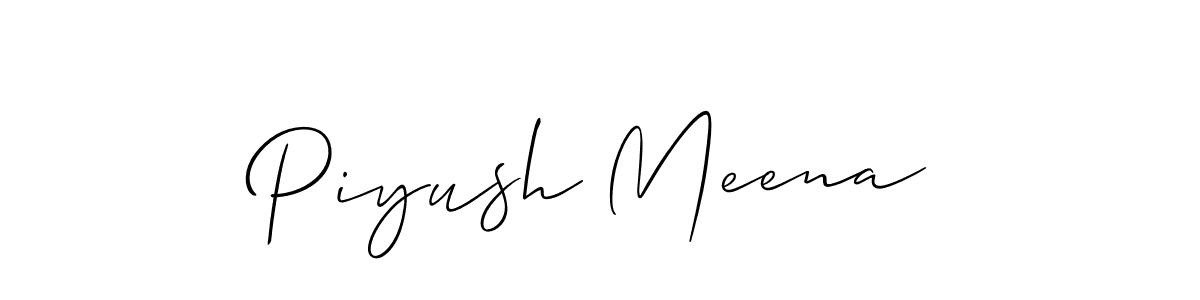 Create a beautiful signature design for name Piyush Meena. With this signature (Allison_Script) fonts, you can make a handwritten signature for free. Piyush Meena signature style 2 images and pictures png