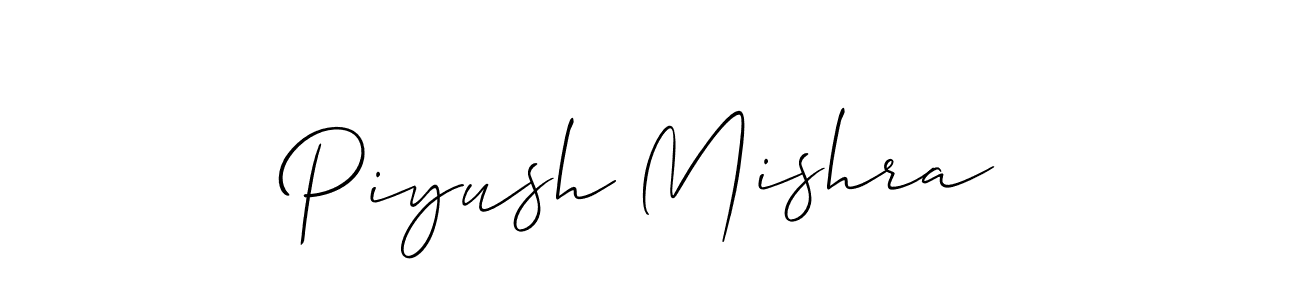 It looks lik you need a new signature style for name Piyush Mishra. Design unique handwritten (Allison_Script) signature with our free signature maker in just a few clicks. Piyush Mishra signature style 2 images and pictures png