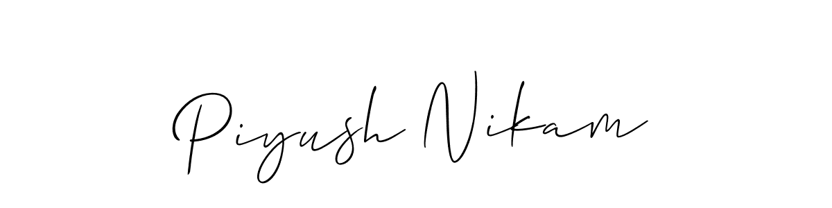 Best and Professional Signature Style for Piyush Nikam. Allison_Script Best Signature Style Collection. Piyush Nikam signature style 2 images and pictures png
