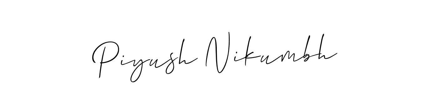 Also You can easily find your signature by using the search form. We will create Piyush Nikumbh name handwritten signature images for you free of cost using Allison_Script sign style. Piyush Nikumbh signature style 2 images and pictures png