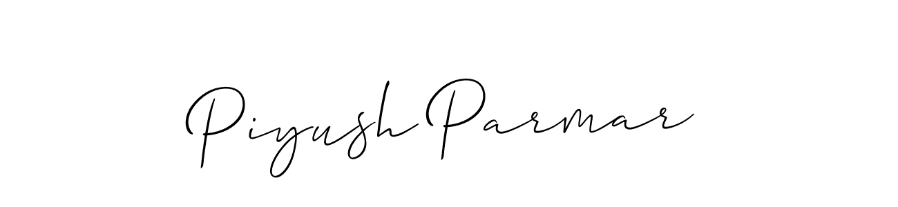 Also we have Piyush Parmar name is the best signature style. Create professional handwritten signature collection using Allison_Script autograph style. Piyush Parmar signature style 2 images and pictures png