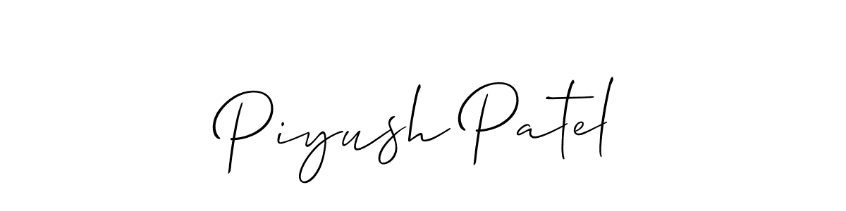 Make a short Piyush Patel signature style. Manage your documents anywhere anytime using Allison_Script. Create and add eSignatures, submit forms, share and send files easily. Piyush Patel signature style 2 images and pictures png